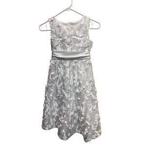 Girls Special Occasion Dress size 8 white sparkle first communion flower girl
